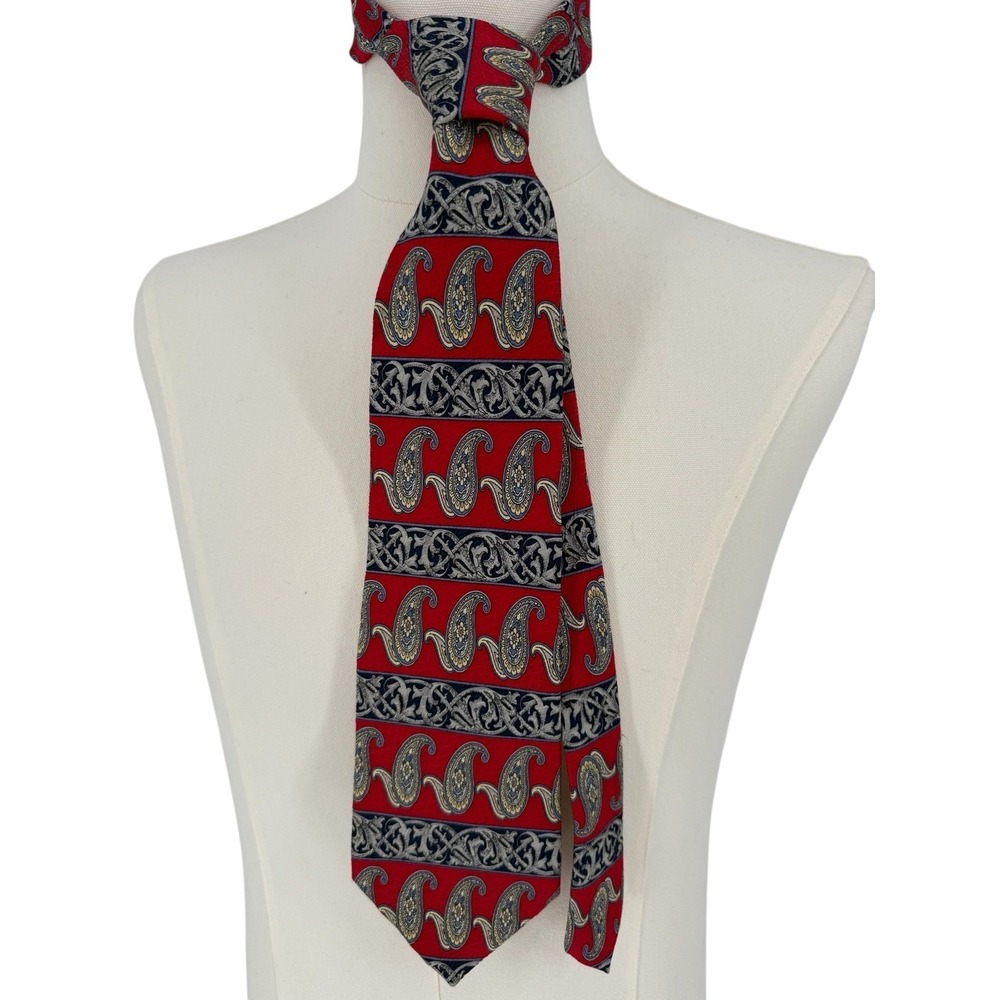 Vintage Givenchy Monsieur wide Silk Tie Paisley Men's Luxury Necktie 58"